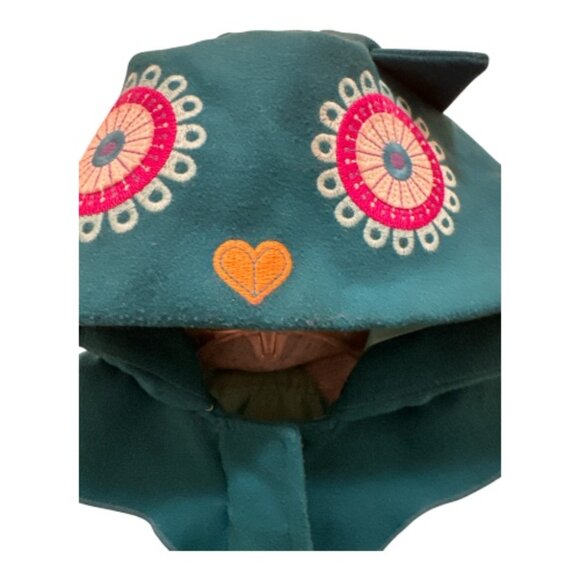 Toddler Girls Teal & Blue Hooded Owl Jacket - size 4T - Picture 2 of 8